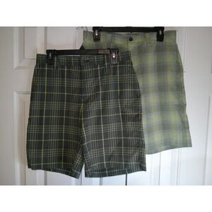 Lot‎ of 2 IZOD Golf Shorts Plaid Flat Front Casual Activewear Mens Size 30